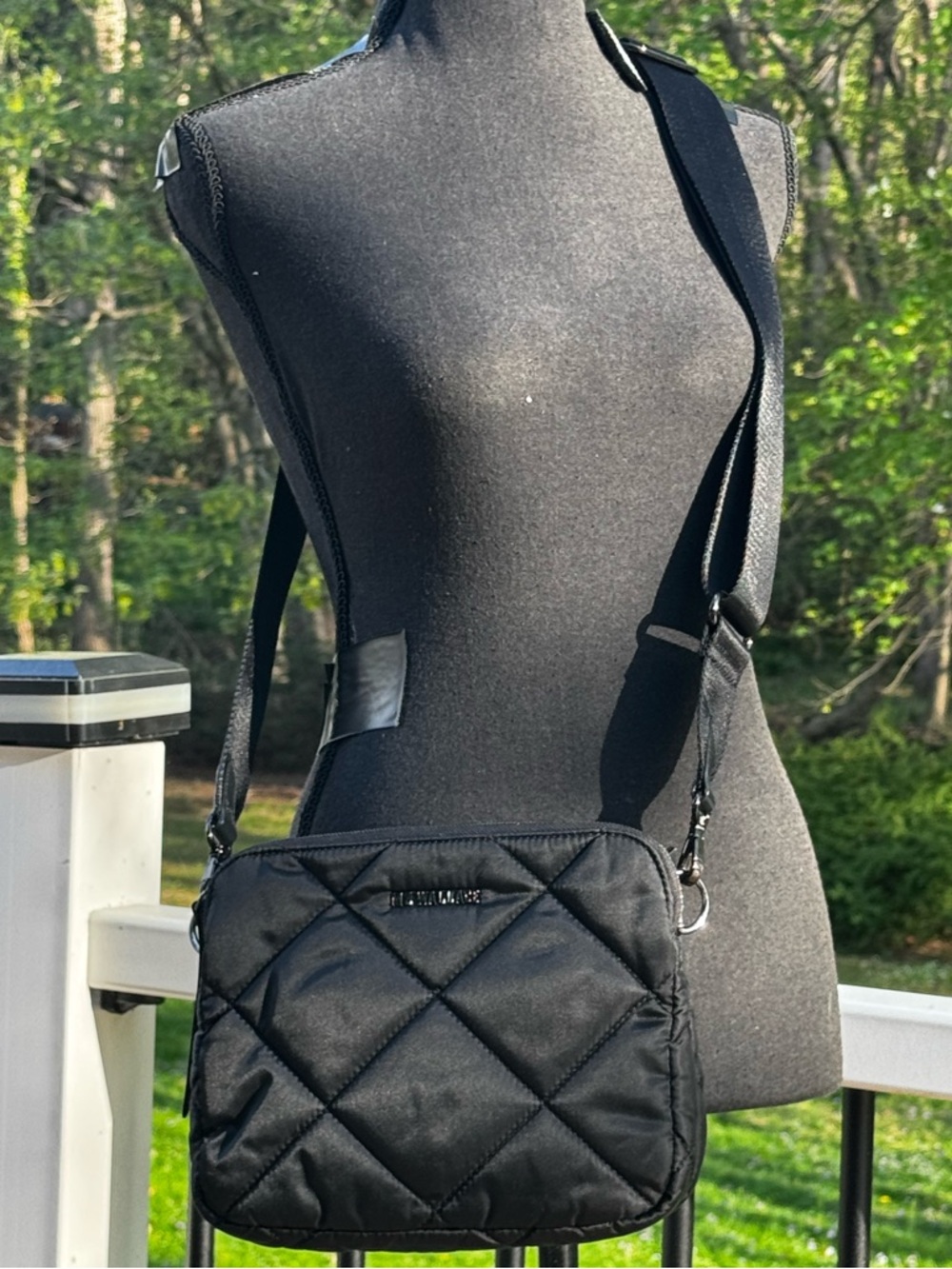 MZ Wallace Black Madison Quilted Crossbody Bag with Adjustable Strap - Picture 6 of 15